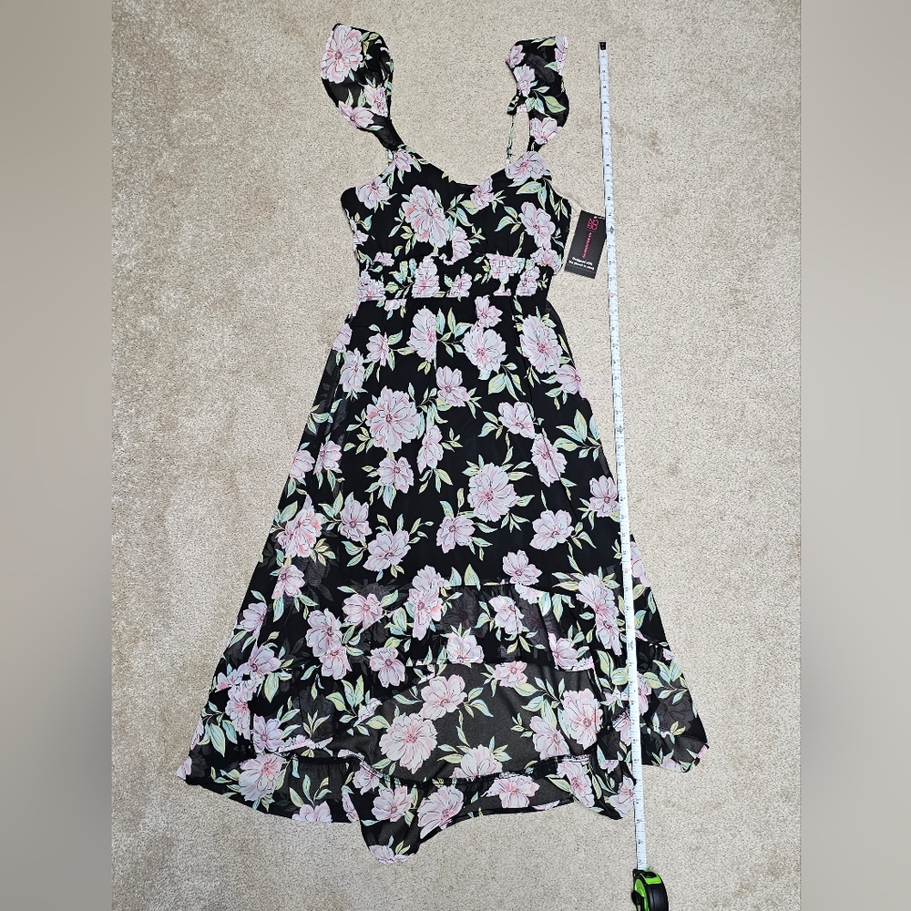 No Boundaries Black Floral Dress - Juniors Size Small